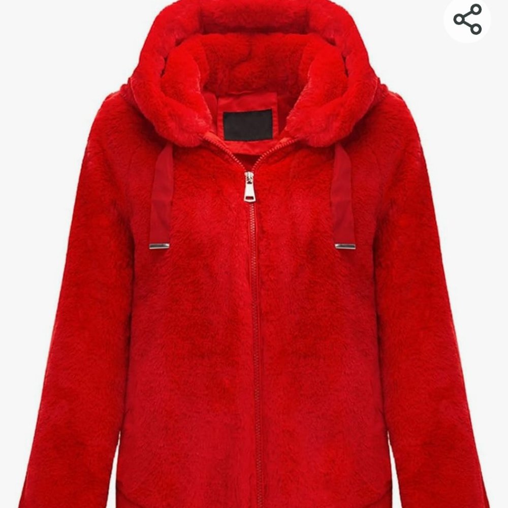 Faux fur fleece coat